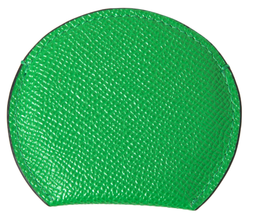 Dolce & Gabbana Green Calfskin Leather Round Logo Hand Mirror Holder - Maison Luxe