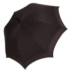 Dolce & Gabbana Brown Striped Leather Handle Collapsible Sartoria Umbrella - Maison Luxe
