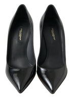 Dolce & Gabbana Black Patent Leather High Heels Pumps Shoes