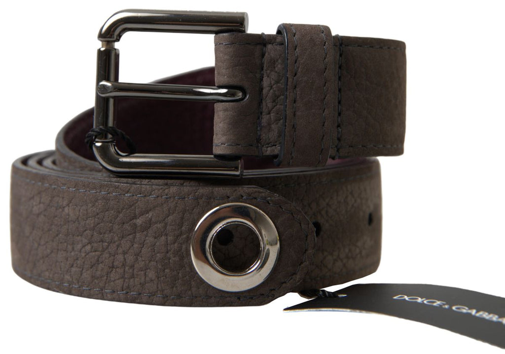 Dolce & Gabbana Brown Leather Metal Buckle Men Cintura Belt - Maison Luxe
