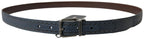 Dolce & Gabbana Blue Leather Perforated Metal Buckle Belt - Maison Luxe
