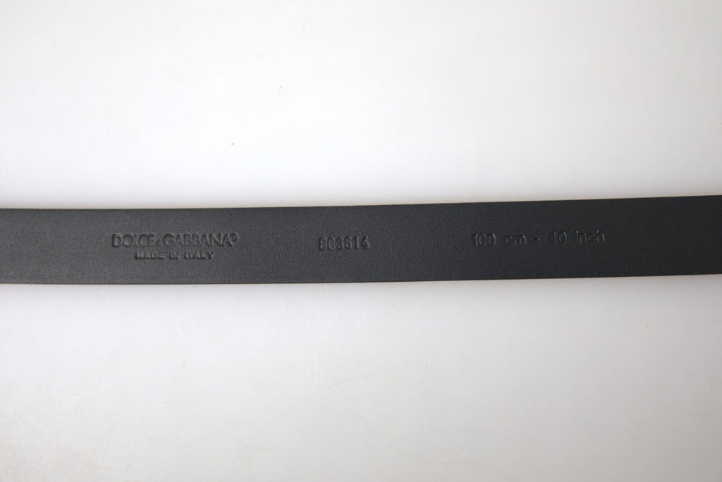 Dolce & Gabbana Bordeaux Leather Silver Metal Buckle Belt - Maison Luxe