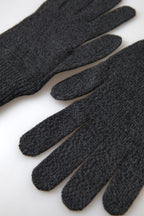 Dolce & Gabbana Gray Virgin Wool Knit Hands Mitten Men Gloves - Maison Luxe
