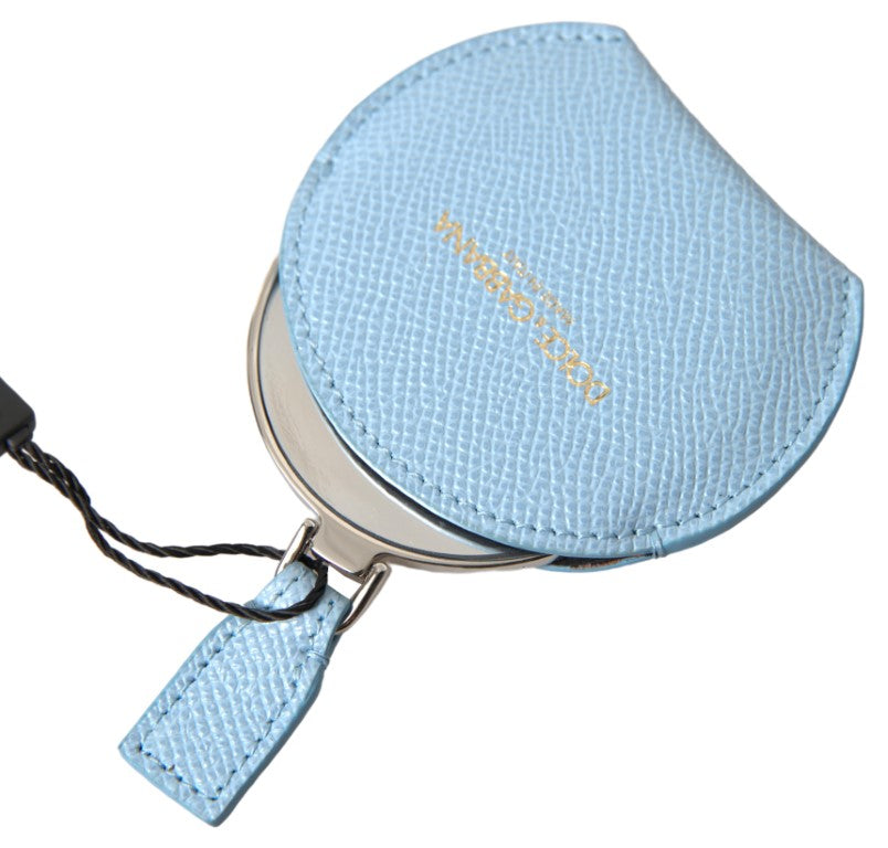 Dolce & Gabbana Light Blue Calfskin Leather Mirror Holder - Maison Luxe