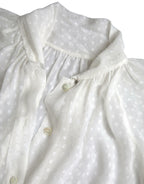 Dolce & Gabbana White Silk Sheer Tied Neck Polka Dots Blouse