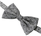 Dolce & Gabbana Black White Pattern Adjustable Neck Papillon Bow Tie - Maison Luxe