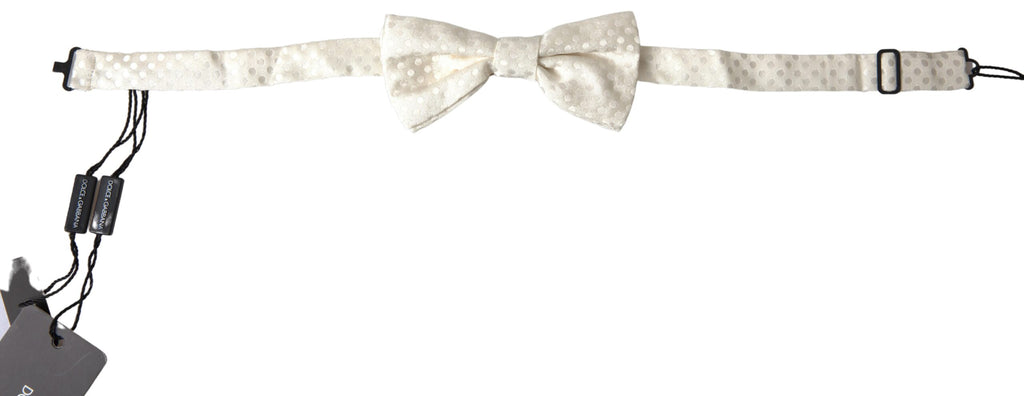 Dolce & Gabbana Ivory Fantasy Pattern Adjustable Neck Papillon Bow Tie - Maison Luxe