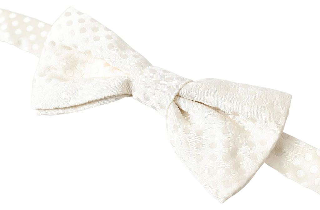 Dolce & Gabbana Ivory Fantasy Pattern Adjustable Neck Papillon Bow Tie - Maison Luxe