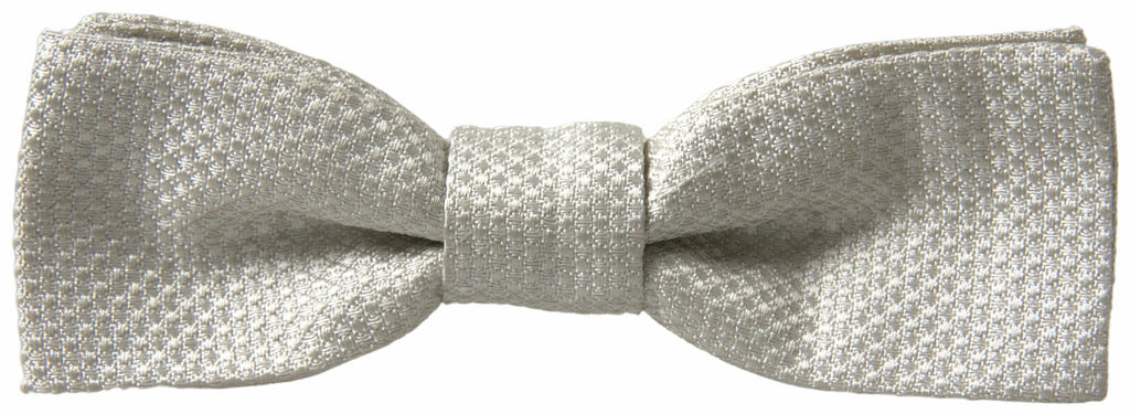 Dolce & Gabbana Ivory Silk Adjustable Neck Papillon Men Bow Tie - Maison Luxe