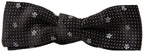 Dolce & Gabbana Black Patterned Silk Adjustable Men Neck Papillon Bow Tie - Maison Luxe