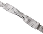 Dolce & Gabbana Gray Dotted Silk Adjustable Men Neck Papillon Bow Tie - Maison Luxe