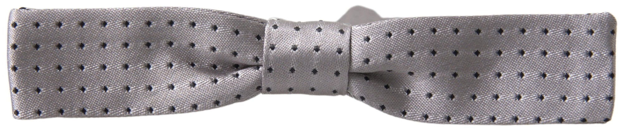 Dolce & Gabbana Gray Dotted Silk Adjustable Men Neck Papillon Bow Tie - Maison Luxe