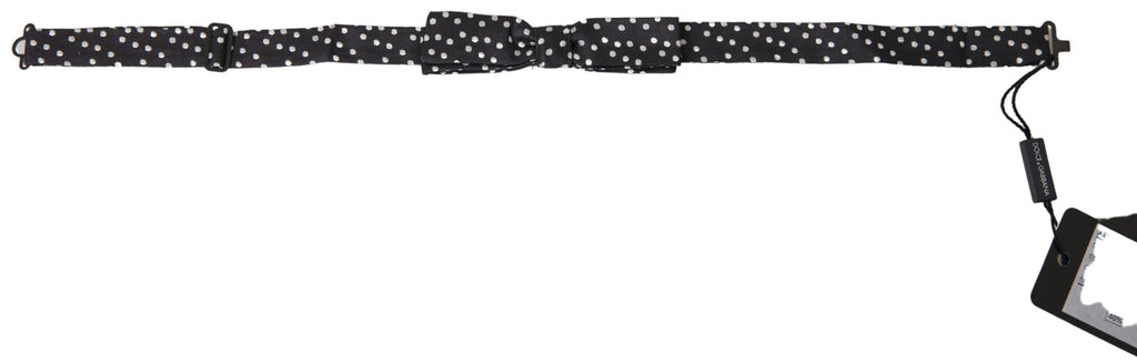 Dolce & Gabbana Black Polka Dot Silk Adjustable Men Neck Papillon Bow Tie - Maison Luxe