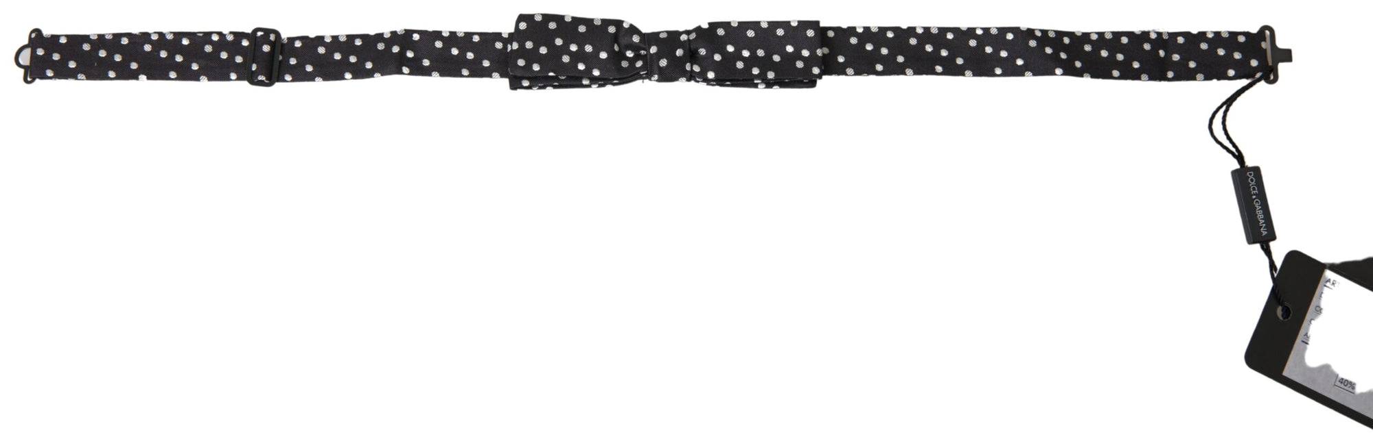 Dolce & Gabbana Black Polka Dot Silk Adjustable Men Neck Papillon Bow Tie - Maison Luxe