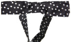Dolce & Gabbana Black Polka Dot Silk Adjustable Men Neck Papillon Bow Tie - Maison Luxe