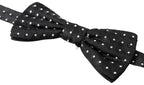 Dolce & Gabbana Black Polka Dot Silk Adjustable Men Neck Papillon Bow Tie - Maison Luxe
