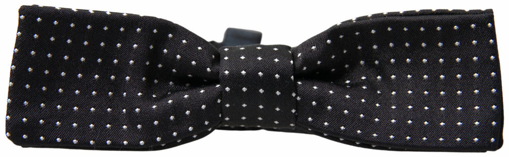 Dolce & Gabbana Black Polka Dot Silk Adjustable Men Neck Papillon Bow Tie - Maison Luxe