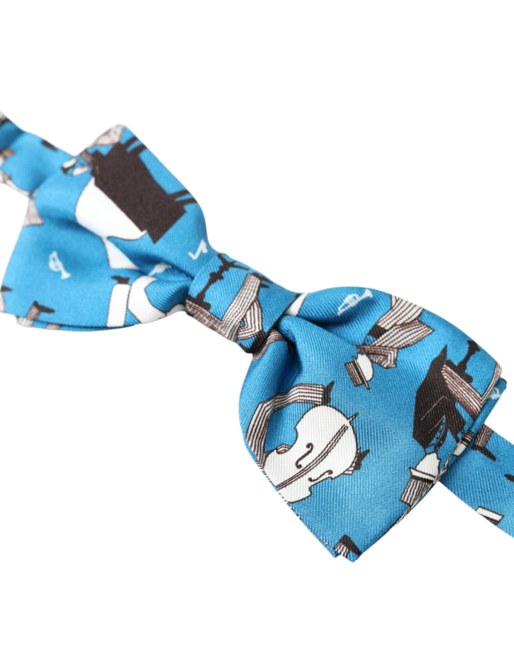 Dolce & Gabbana Blue Jazz Club Silk Adjustable Neck Papillon Bow Tie - Maison Luxe