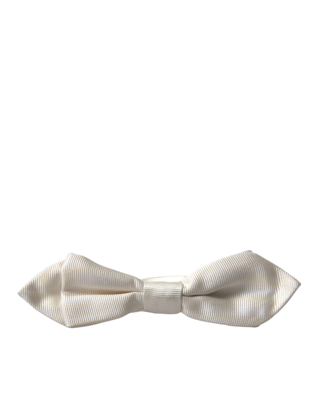 Dolce & Gabbana White Silk Slim Adjustable Neck Papillon Bow Tie - Maison Luxe