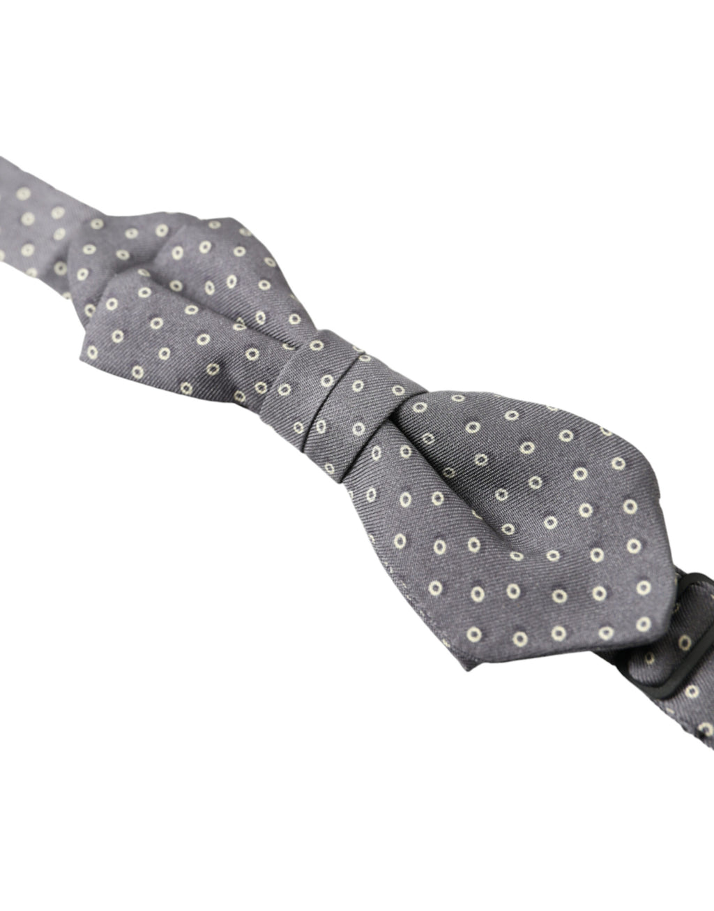 Dolce & Gabbana Gray Polka Dots Silk Adjustable Neck Papillon Bow Tie - Maison Luxe