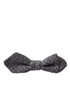 Dolce & Gabbana Gray Polka Dots Silk Adjustable Neck Papillon Bow Tie - Maison Luxe