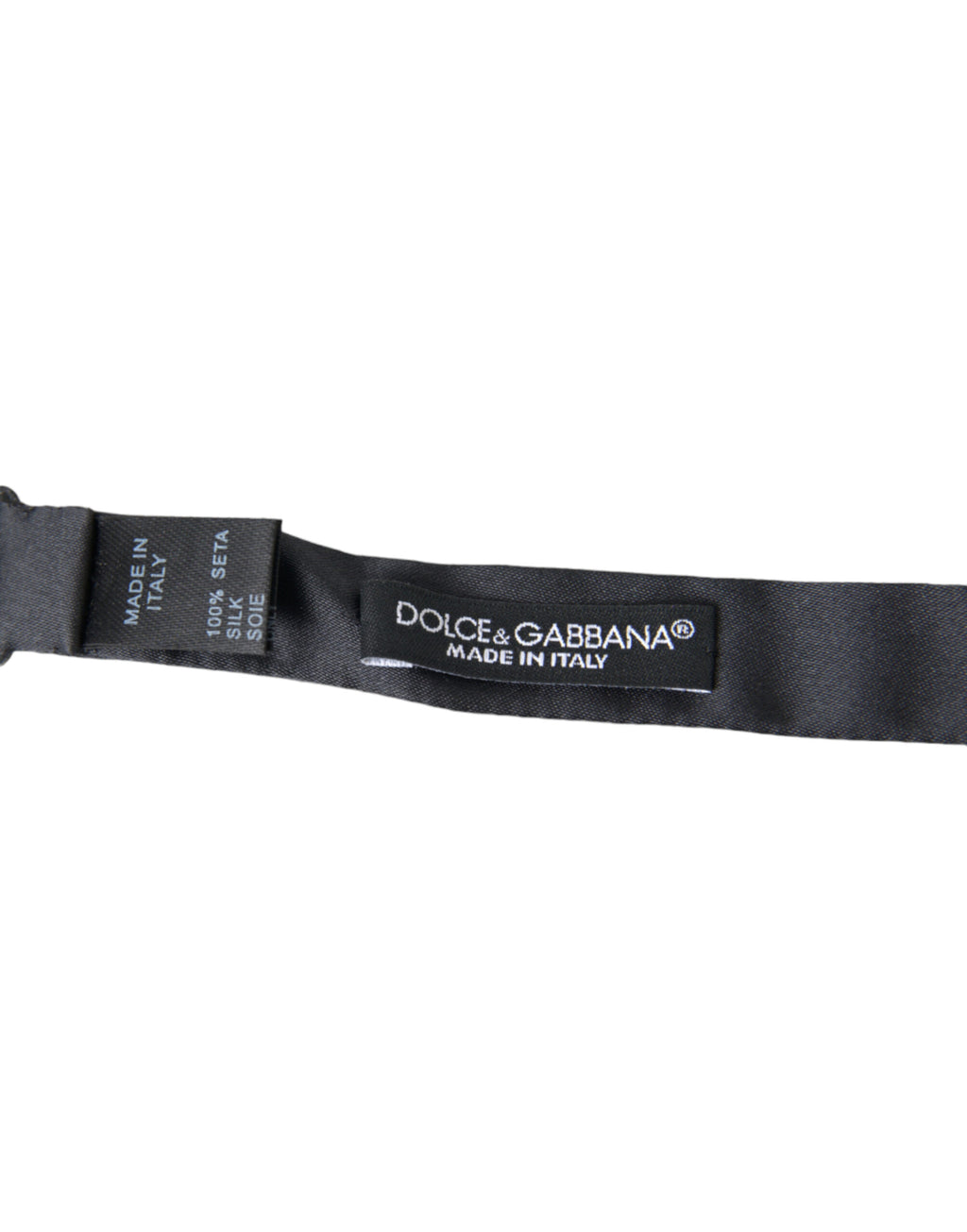 Dolce & Gabbana Dark Gray Silk Adjustable Neck Men Papillon Bow Tie - Maison Luxe
