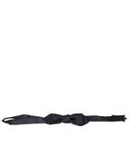 Dolce & Gabbana Dark Blue Silk Satin Adjustable Neck Men Papillon Bow Tie - Maison Luxe