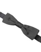 Dolce & Gabbana Dark Gray Silk Adjustable Neck Men Papillon Bow Tie - Maison Luxe