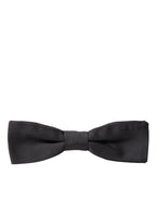 Dolce & Gabbana Dark Gray Silk Adjustable Neck Men Papillon Bow Tie - Maison Luxe