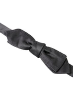 Dolce & Gabbana Dark Gray Silk Adjustable Neck Men Papillon Bow Tie - Maison Luxe