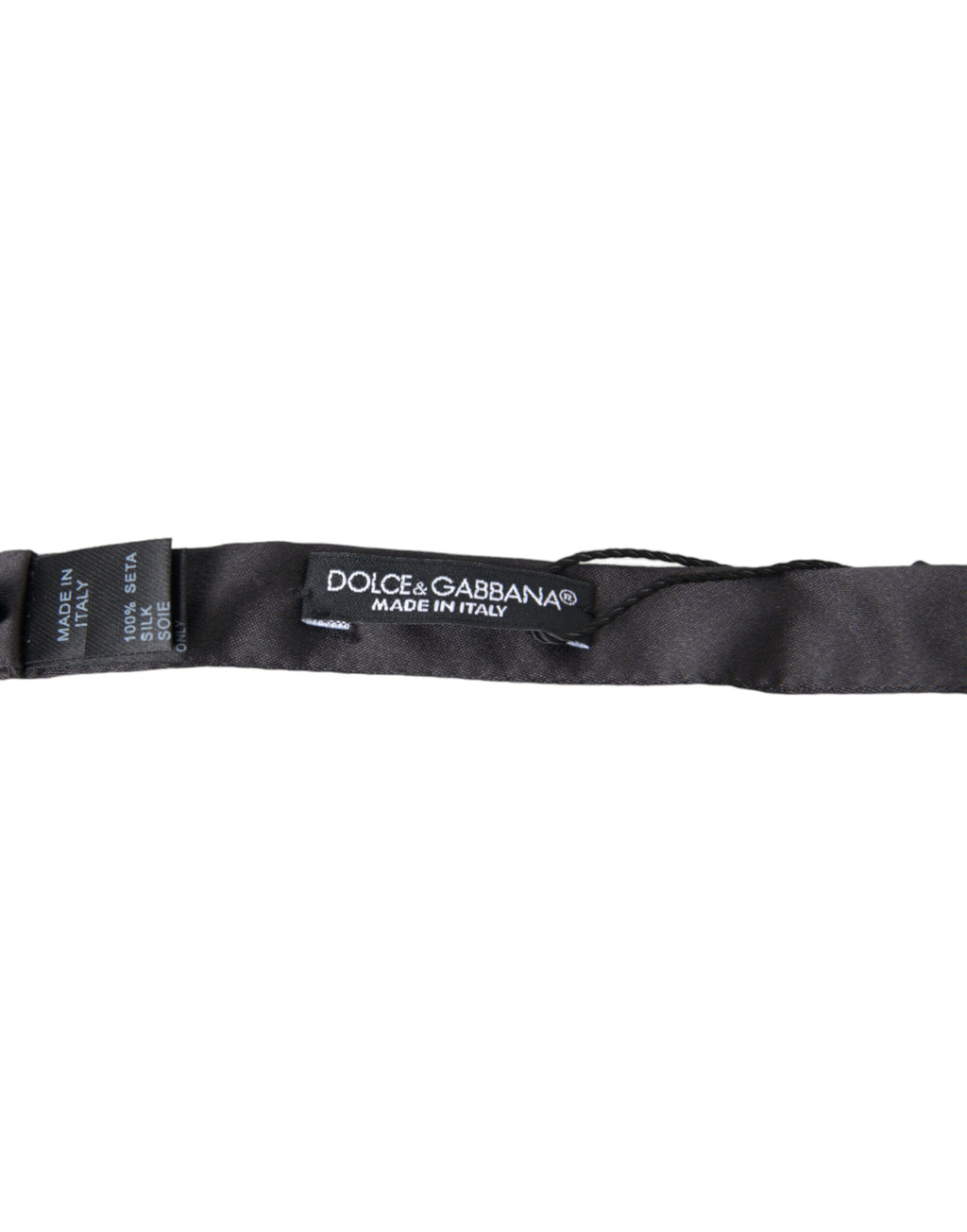Dolce & Gabbana Dark Gray Silk Adjustable Neck Men Papillon Bow Tie - Maison Luxe