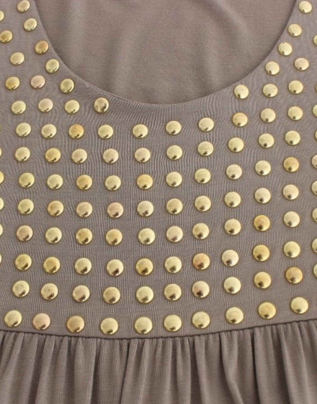 Roccobarocco Khaki studded sheath dress