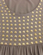 Roccobarocco Khaki studded sheath dress