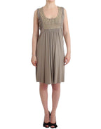 Roccobarocco Khaki studded sheath dress