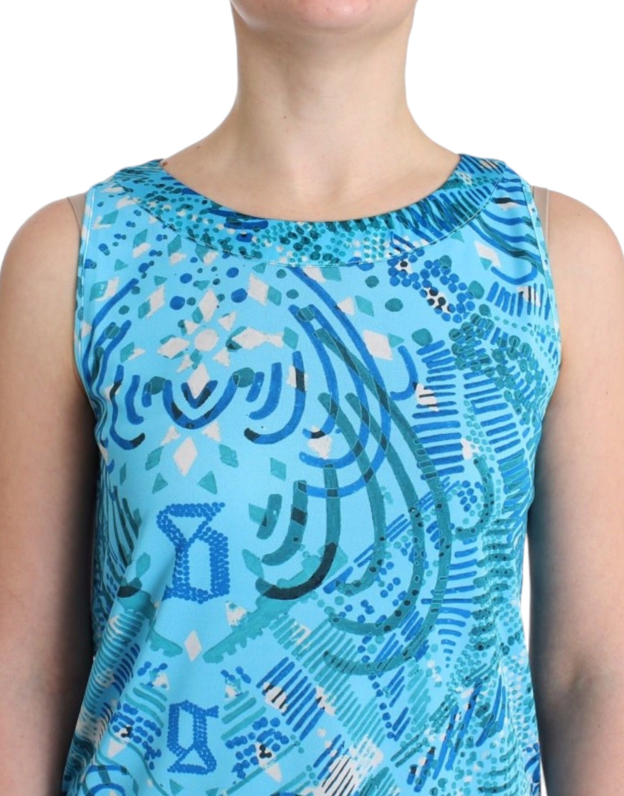 John Galliano Blue printed tank top