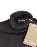 John Galliano Brown turtleneck cotton sweater
