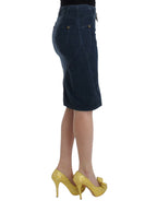 Cavalli Blue corduroy pencil skirt