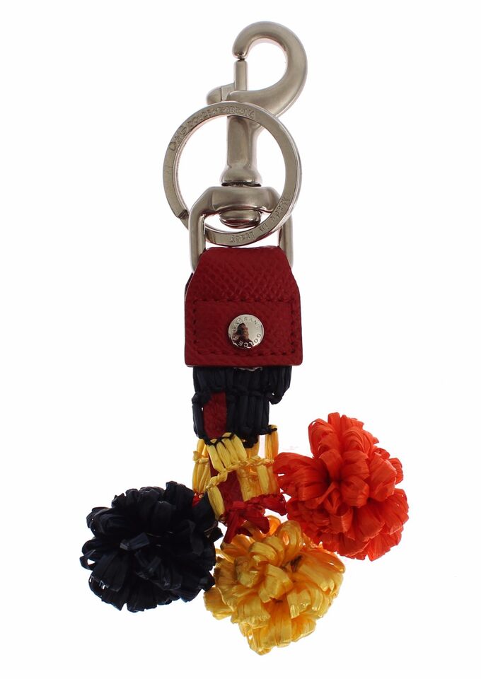 Dolce & Gabbana Multicolor Raffia Leather Clasp Finder Chain Keyring - Maison Luxe