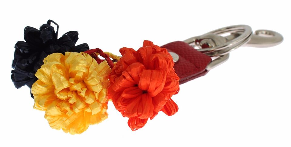 Dolce & Gabbana Multicolor Raffia Leather Clasp Finder Chain Keyring - Maison Luxe