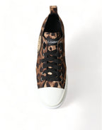 Dolce & Gabbana Brown Leopard Canvas Sneakers Shoes