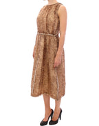 Dolce & Gabbana Brown sleeveless silk dress