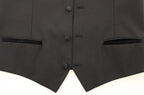 Dolce & Gabbana Black Wool Silk Stretch Dress Vest Blazer