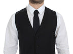 Dolce & Gabbana Black Wool Silk Stretch Dress Vest Blazer