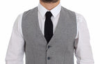 Dolce & Gabbana Gray Cotton Stretch Dress Vest Blazer