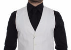 Dolce & Gabbana White Cotton Silk Blend Dress Vest Blazer