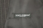 Dolce & Gabbana Gray Striped Wool Logo Vest Gilet Weste
