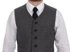 Dolce & Gabbana Gray Cotton Blend Logo Vest Gilet Weste