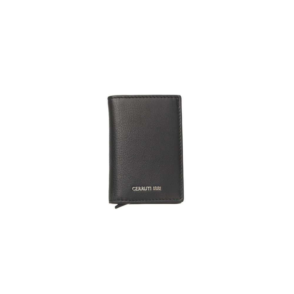 Cerruti 1881 Black Calfskin Men Wallet