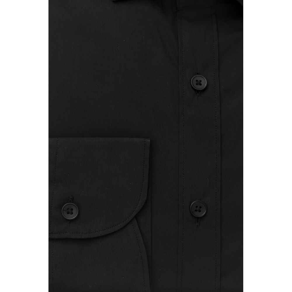 Bagutta Black Cotton Men's Slim Shirt