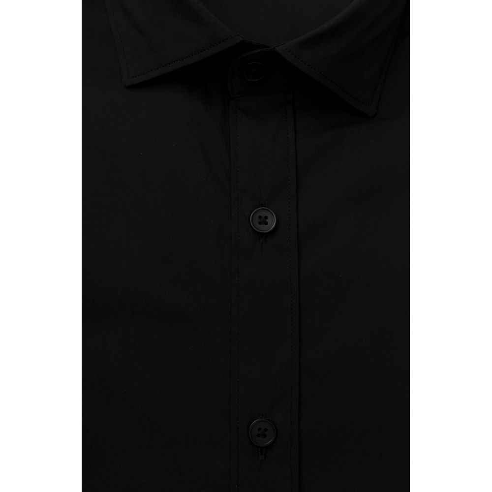 Bagutta Black Cotton Men's Slim Shirt